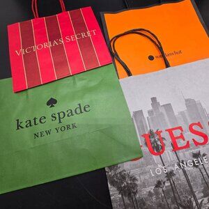 4 Paper Shopping Bags Victorias Secret Guess Kate Spade Sunglass Hut VR2101